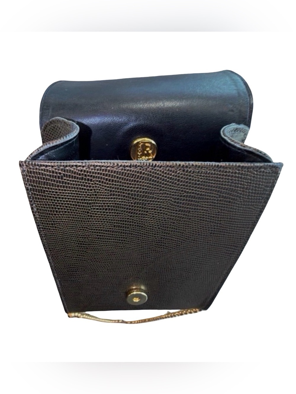 RODO Italy Structured Hard Case Evening Bag I Gold Link Strap | NWOT - Picture 9 of 12